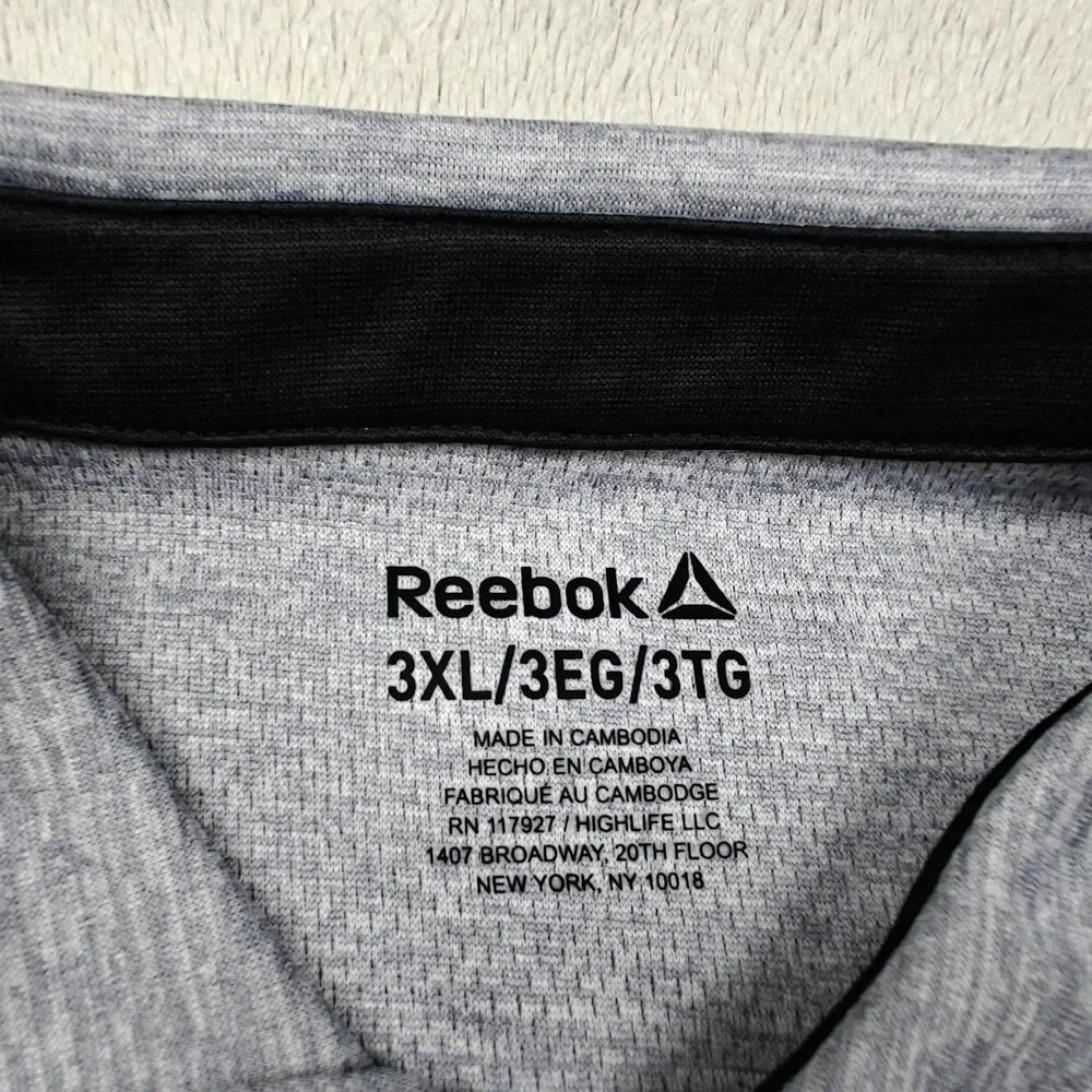 Reebok Performance Polo Shirt Men's 3XL Golf Tennis Classic Fit Gray NWT